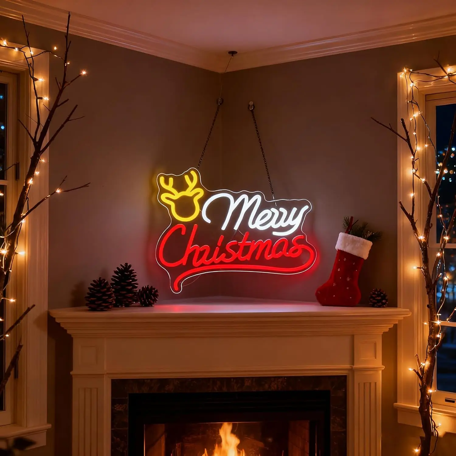 Merry Christmas Reindeer Neon  - огляд і ціна Lighting Christmas Decor